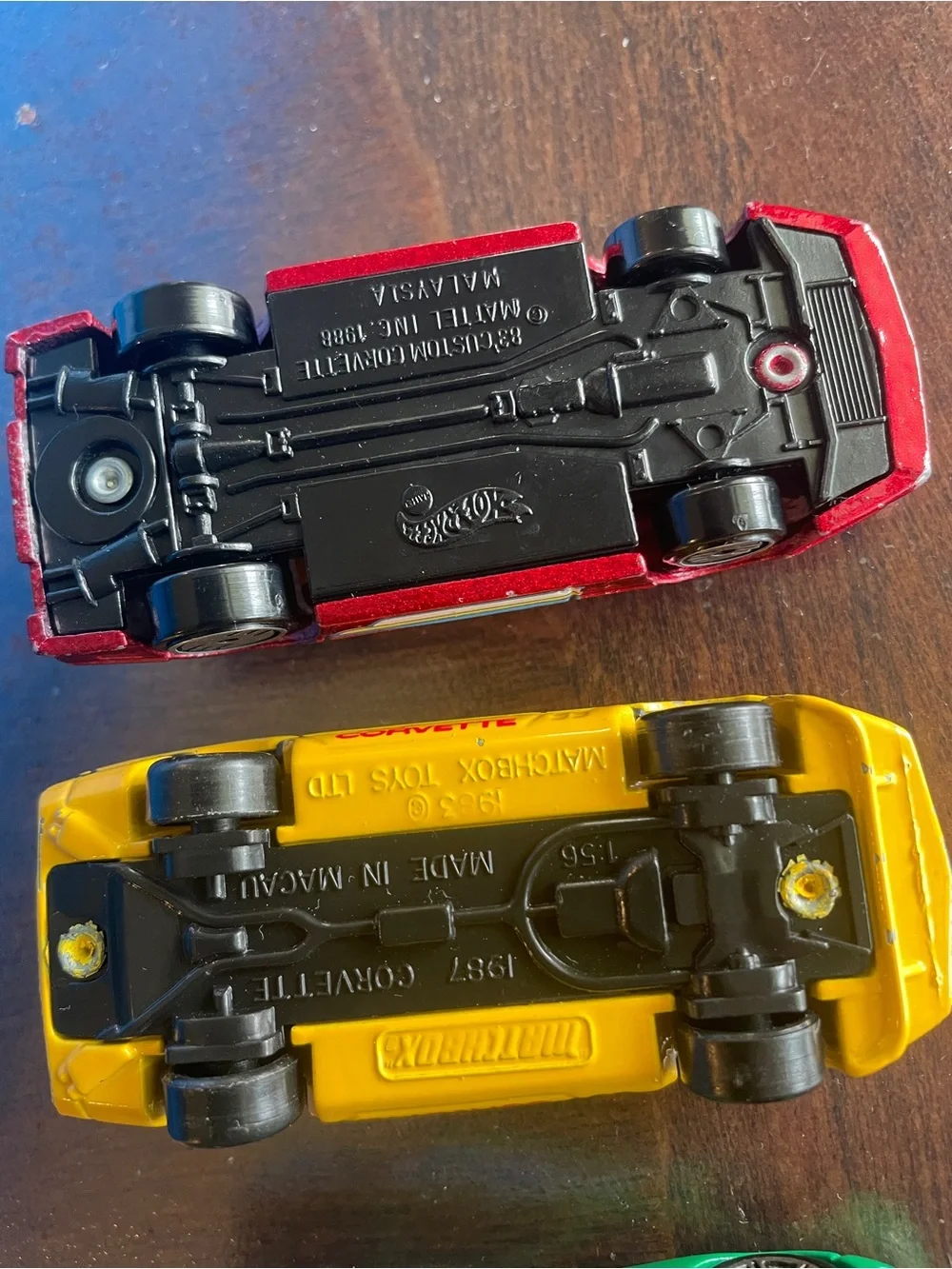 Set of four 1980,s/ 1990,s Corvettes matchbox-hot wheels